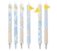 6 Pcs Retractable Neutral Pens Sea Salt Cheese Gel Ink 0.5mm Signature School Supplies For Journaling Writing