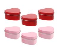 6 Pcs Scatola Di Latta Forma Cuore Scatole Caramelle San Barattolo