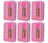 6 Pcs Scatola Latta Piccola Scatole Portaoggetti Decorative Pins