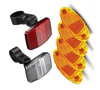 6 PCS Set di Riflettori per Bicicletta Catarifrangenti per Bici Riflettori per Raggi di Bicicletta Anteriori e Posteriori Riflettori per Bici Sicurezza per Bicicletta Mountain da Strada