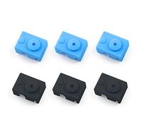 6 PCS Silicone Calzini Stampante 3D Blocco Riscaldatore Blocco Silicone Copertura per Blocco Riscaldatore E3D V6 PT100 (Blu e Nero)