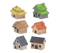 6 Pcs Statuetta Di Una Casa in Miniatura Figurine Della Resina Capanna