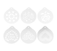 6 Pcs Stencil Di Caffè Stampo Per Mousse Strumenti L'arte Del Latte