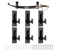6 Pcs Supporto per Spada da Parete con Attrezzi per Montaggio per Coltello, Nero