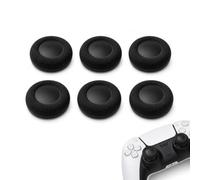 6 PCS Thumb Grip Joystick Caps for PS5/PS4 Controller, Control Freaks, Non-Slip Laser Textured Grip Design, Wear-resistant Analog Stick Replacement Caps, Black