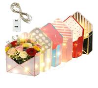 6 Pcs Valentine Envelope Boxes, Flower valentines day envelopes, for Wedding Engagement Valentines Day Birthday Graduation Party Decoration. (6Pcs-c)