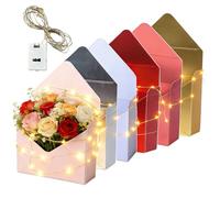 6 Pcs Valentine Envelope Boxes, Flower valentines day envelopes, for Wedding Engagement Valentines Day Birthday Graduation Party Decoration. (6Pcs-b)