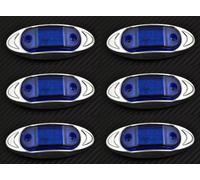 6 Pcss Blu 24V LED Anteriore Lato Cromo Ovale Indicatore Luci per Scania Man DAF