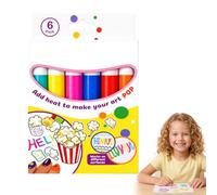 6 pennarelli magici a vernice gonfia 3D per disegno a colori popcorn penne | Magic Popcorn - Pennarelli colorati con inchiostro 3D per creare un'arte gonfia testurizzata con calore per disegnare e