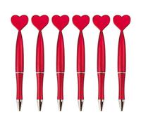 6 penne a sfera a forma di cuore per San Valentino, colore nero, per ufficio, scuola, scuola