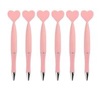 6 penne a sfera a forma di cuore per San Valentino, colore nero, per ufficio, scuola, scuola
