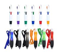 6 Penne A Sfera Con Cordino E 6 Penne In Plastica Con Moschettone, Cancelleria Creativa, Penne Per Cancelleria Portatili, Articoli Per L'Apprendimento E Per Ufficio