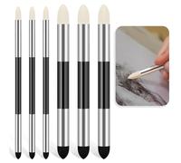 6 penne in spugna per sfumare artisti, a doppia punta, per disegnare ad olio e pastello, riutilizzabili, lavabili, per schizzi, schizzi, disegno, miscelazione, alleggerimento ed evidenziazione