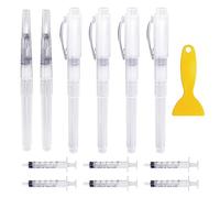 6 penne per ritocco, 6 pezzi di siringhe da 2,5 ml, 1 raschietto per riparazione da parete, pennelli riempibili, adatti per riparare pareti, fessure per porte