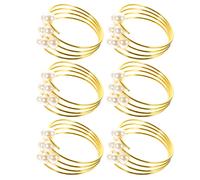 6 Per Tovaglioli Con Perla Decorativi