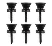 6 perni terminali per bottone per cinturino per chitarra in metallo stile vintage compatibili con chitarra Fender e strumento per basso acustico elettrico - nero