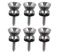 6 perni terminali per bottone per cinturino per chitarra in metallo stile vintage compatibili con chitarra Fender e strumento per basso acustico elettrico - argento