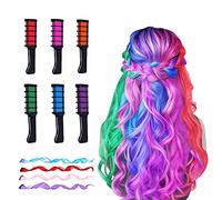 6 pettini temporanei per capelli colorati per ragazze e bambini, lavabili, per ragazze, adulti, feste, carnevale, Halloween, Pasqua, Natale, festa dei bambini, cosplay (6 colori + 4 pezzi)