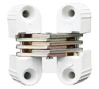 6 pezzi 0-180 gradi cerniera a croce in plastica pieghevole barile invisibile nascosta porta collegamento tavolo accessori for mobili(White)