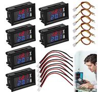 6 pezzi 0,28" LED voltmetro digitale Amperometro: DC 0 - 100 V 50 A Volt Ampere metro, multimetro rosso e blu rivelatore LED doppio indicatore di colore, tensione ampera, modulo misuratore di corrente