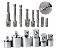 6 Pezzi 1/2"3/8" 1/4" Socket Ratchet Converter Riduttori Adattatori Tool Set+ 8 Pezzi Punta Per Trapano, Adattatore per Ratchet Esagonale Chiavi Bussola, Con Codolo Esagonale, Adattatore