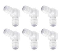 6 pezzi 1/2 "Tubo Barb 2 Vie Equal Giunto Spinato Giunto Splicer Mender Adattatore 90 Gradi Gomito L Raccordi per Irrigazione Raccordi per Acquario Fish Tank