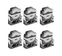 6 pezzi 12 mm Label Maker Maker Label Maker, nero su nastro per stampante/KingJim