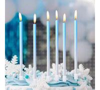 6 pezzi/12 pezzi/24 pezzi Candele decorative per torte finte in perle sfumate, per feste di compleanno Tagli Unica,24 pezzi,12 pezziCera