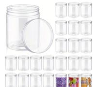 6 pezzi/12 pezzi Barattoli di stoccaggio in plastica trasparente spessa da 250 ml, riutilizzabili con coperchi: organizzano efficientemente la tua cucina, i tuoi progetti fai-da-te e conservano piccol