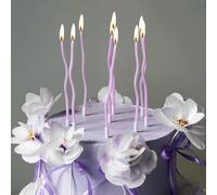 6 pezzi/12 pezzi Candele a forma di macaron viola per torta di compleanno, decorazioni per feste 6 pezzi,12 pezziCera