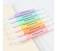 6 pezzi/12 pezzi Penne evidenziatore fluorescenti, palette di colori macaron misti, design con punta obliqua, set di penne evidenziatore, inchiostro a base d'acqua senza sbavature, adatto per bullet j