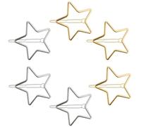 6 Pezzi/12 Pezzi Squisito Vuoto Stella Forma Fermagli Per Capelli, Y2k Pin Fermaglio Per Capelli Per Donne E Ragazze (6 pezzi per set)