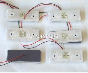 6 Pezzi 12 Volt 12V Bianco Trasparente Riflettore Lato LED Ant. Luce Laterale