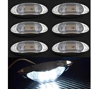 6 Pezzi 12V LED Bianco Anteriore Indicatore Laterale Luci W / Cromo Lunetta