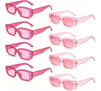 6 pezzi/2 pezzi/1 pezzo Occhiali dalla montatura quadrata in stile Y2K, unisex, versatili, adatti per spiaggia e estate. Occhiali dalla montatura ovale rosa piccola alla moda, adatti per spiaggia, fes