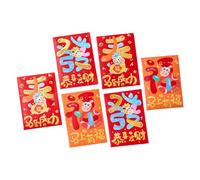 6 pezzi 2026 anno del cavallo rosso, benedetto tromba presto | Portafoglio con busta rossa per Capodanno cinese, portamonete di carta, per matrimonio, festival, regalo
