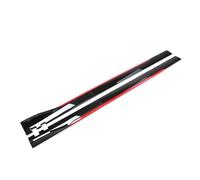 6 Pezzi 2m/2,2m Minigonne Laterali Universali Pannelli Di Estensione Rocker Splitter Per Labbra Paraurti Spoiler Per Rosso Carbonio Nero Minigonne Laterali Auto(Black red 2.2m)