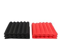 6 Pezzi 30X30X5 Cm Cuneo Isolamento Suono Studio Schiuma Rosso/Nero Studio Schiuma Musica Strumenti Parti & Accessori