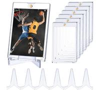 6 Pezzi 35PT Carte Cornici Acriliche Magnetiche con 6 Supporto, Trasparente Rigida Bustine Carte, Card Sleeves per MTG, Sport, Baseball