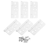 6 pezzi 3x1,4" cerniere per porte non a mortasa antirumore placcatura, bianco