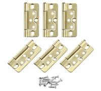 6 pezzi 3x1,4" cerniere per porte senza mortasa antirumore placcatura, dorato
