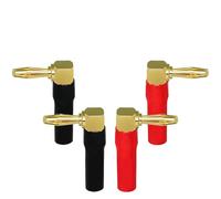 6 pezzi 4mm connettori a banana ad angolo retto placcato oro 24k connettore jack audio da 90 gradi adattatore for altoparlante a forma di L(Braid Type)