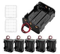 6 Pezzi 6x1.5V AA Supporto Batteria, KUOQIY 9V Portabatteria con Cavi, AA Battery Holder, con Custodia Batteria in Plastica