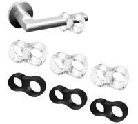 6 Pezzi 8-Forma Fermaporta, Trasparente Paracolpi Porta Fermaporta per Maniglia Paracolpi in Gomma per la Maniglia della Porta, Silicone Anti Protettori Maniglia della (3 trasparenti+3 neri)