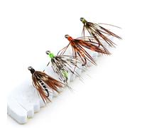 6 pezzi/8 pezzi # 14 Mosche Artificiali Tenkara con Hackle Morbido e Amo Ardiglionato per la Pesca a Mosca di Ninfa Umida, per Trota, Persico e Grizzly