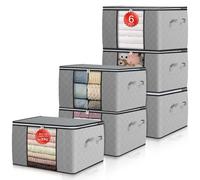 6 pezzi 90L Scatole per Armadio Grande Capacità Contenitori per Armadio