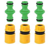 6 pezzi ABS connettore rapido for tubo flessibile da giardino 1/2 "End doppio maschio giunto for adattatore estensore set for