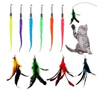6 Pezzi Accessori Di Ricambio per Bacchetta Magica per Gatti Giocattolo per Verme di Ricambio per Bacchetta Magica 6 Colori con Campane & 4 Pezzi Cat Feather Toys di ricambio per Giocattoli di Gatto