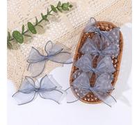 6 pezzi Accessori per capelli per bambini blu, fermagli per capelli a fiocco in chiffon a forma di coccodrillo, eleganti decorazioni per capelli per bambini, adatti per l'uso quotidiano e come regali