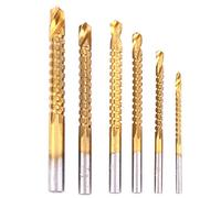 6 pezzi Accessori per utensili per alimentazione in legno in legno in acciaio ad alta velocità 3-8 mm per vari pannelli in legno di diametro del foro